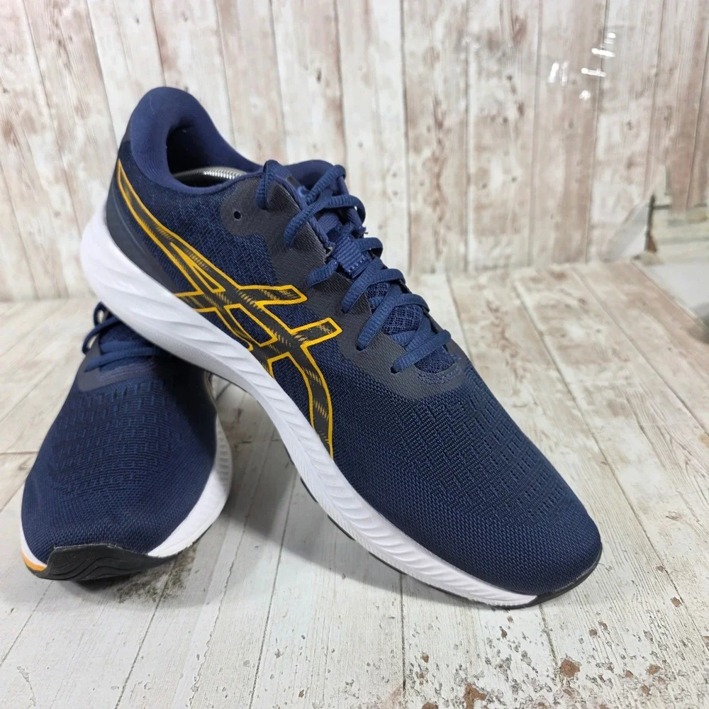 ASICS Gel Excite 9 Mens Running Shoes Navy Blue Gold 1011B338 Size 12